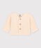 Cardigan bébé tricot point mousse en coton écru AVALANCHE