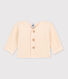 Cardigan bébé tricot point mousse en coton