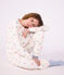 Pyjama femme en coton &eacute;ponge imprim&eacute; c&oelig;urs &eacute;cru/multicouleur