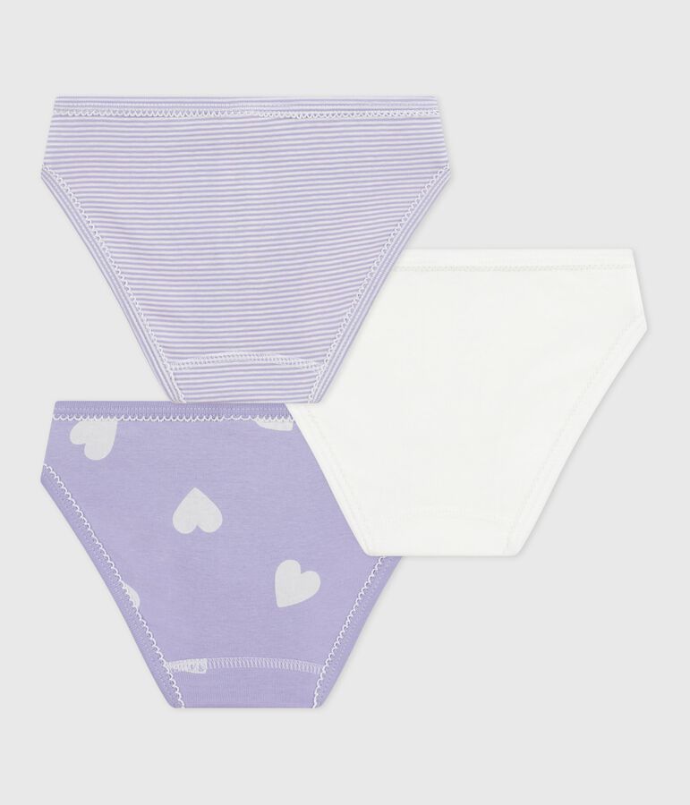 Lot de culottes enfant en coton imprim&eacute; c&oelig;urs variante 1