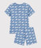 Pyjama short imprimé baleine en coton enfant bleu BEACH/ MARSHMALLOW