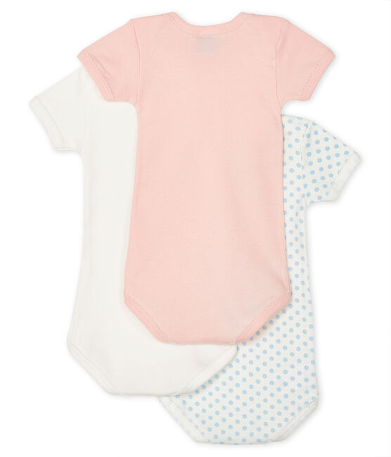 Trio de bodies manches courtes bébé fille variante 1