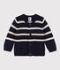 Cardigan bébé en tricot de coton rayé