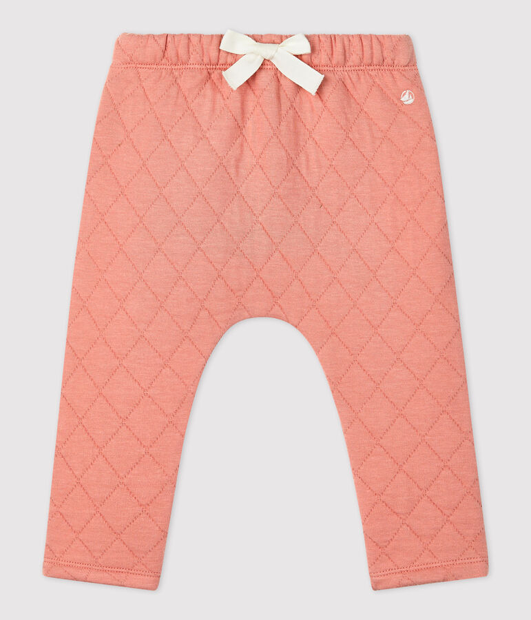 Pantalon en tubique matelass&eacute; b&eacute;b&eacute; rose