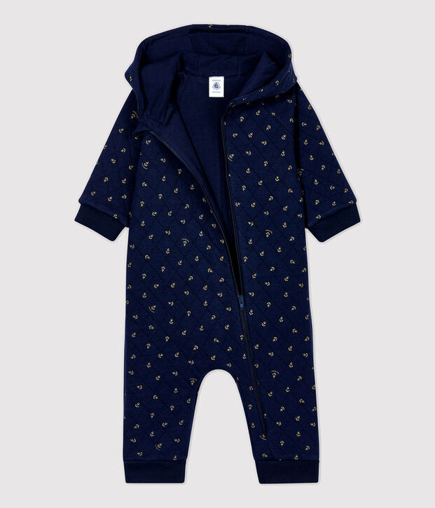 Combinaison &agrave; capuche b&eacute;b&eacute;. bleu/beige