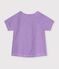 Tee shirt manches courtes b&eacute;b&eacute; fille violet/blanc