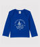 Tee-shirt manches longues en coton bébé garçon bleu SURF