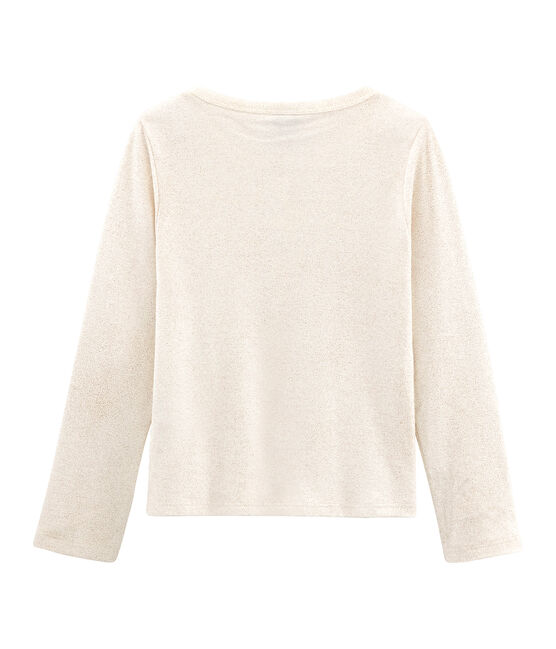 Cardigan enfant fille blanc MARSHMALLOW/rose COPPER