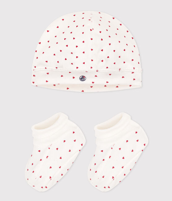Lot de bonnet et chaussons coeur bébé variante 1