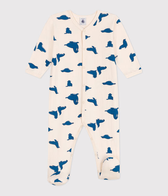 Pyjama bébé en tubique morses blanc AVALANCHE/ MULTICO