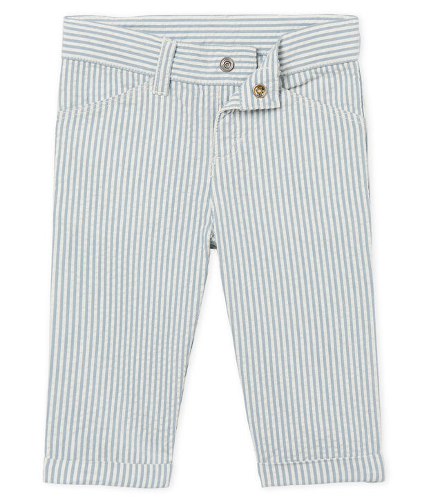 Pantalon b&eacute;b&eacute; gar&ccedil;on ray&eacute; bleu/blanc