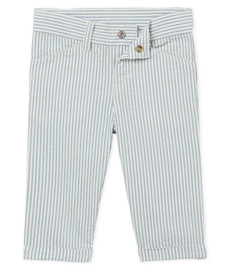 Pantalon b&eacute;b&eacute; gar&ccedil;on ray&eacute; bleu/blanc