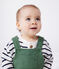 Salopette bébé en coton jambes longues, unie vert PALMERAIE