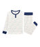 Pyjama petit garçon taille montante en molleton blanc MARSHMALLOW/blanc MULTICO