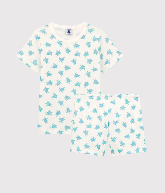 Pyjacourt petite fille-petit garçon en coton blanc MARSHMALLOW/blanc MULTICO