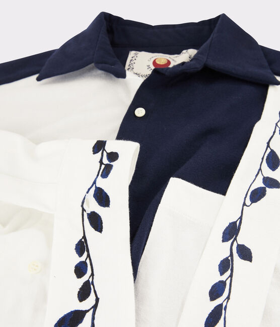 Robe chemise Femme Christoph Rumpf x Petit Bateau bleu SMOKING/blanc MARSHMALLOW