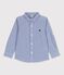 Chemise en popeline enfant garçon bleu BLEU/blanc BLANC
