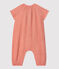 Combinaison longue unie en gaze de coton bio bébé rose PAPAYE