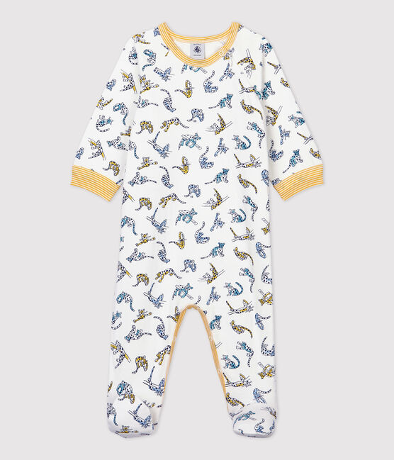 Dors-bien bébé imprimé panthères en coton blanc MARSHMALLOW/blanc MULTICO