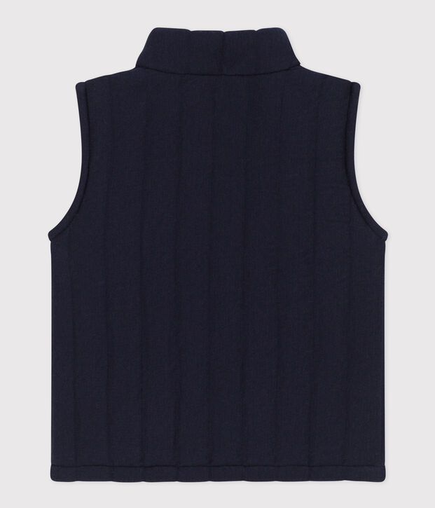 Veste sans manche en tubique matelass&eacute; b&eacute;b&eacute; bleu