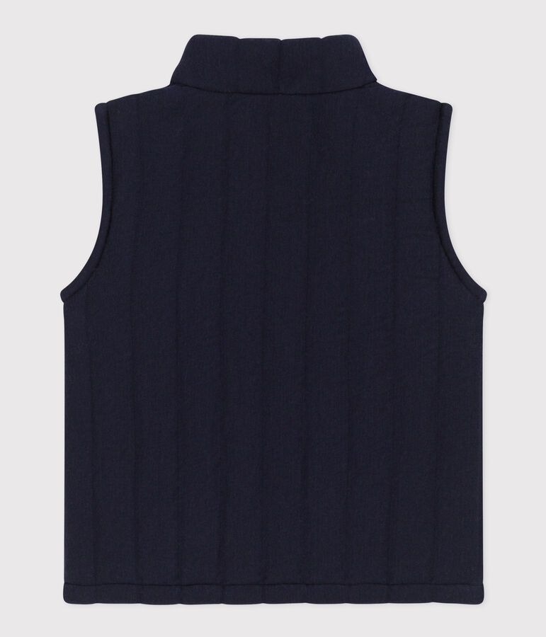 Veste sans manche en tubique matelass&eacute; b&eacute;b&eacute; bleu