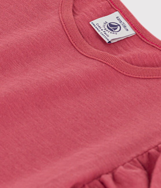 Tee-shirt manches courtes en coton enfant fille rose PAPI
