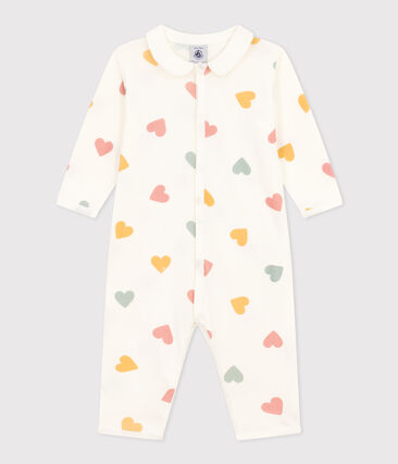 Pyjama bébé sans pieds coeurs multicolores en coton