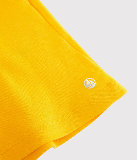 Short en coton enfant fille jaune JAUNE