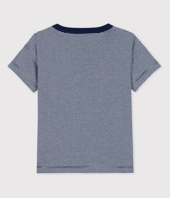 Tee-shirt garçon Petit Bateau x Water Family bleu MEDIEVAL/blanc MARSHMALLOW