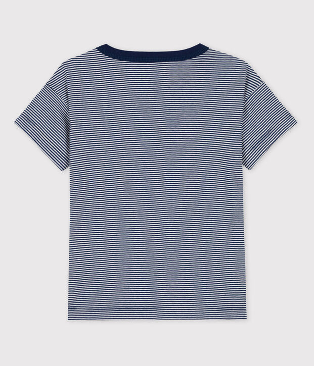 Tee-shirt gar&ccedil;on Petit Bateau x Water Family bleu/blanc