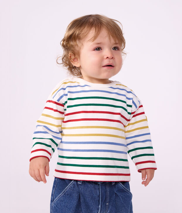 Marini&egrave;re b&eacute;b&eacute; en coton blanc/multicouleur