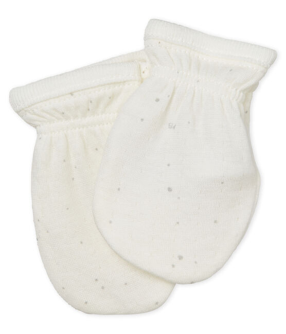 Moufles antigriffures bébé mixte blanc MARSHMALLOW/blanc MULTICO