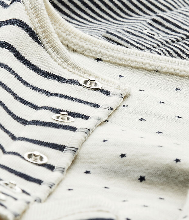 Ensemble b&eacute;b&eacute; 3 pi&egrave;ces r&eacute;versible blanc/bleu