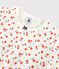 Pyjama fleuri petite fille en coton biologique blanc MARSHMALLOW/blanc MULTICO