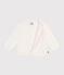 Cardigan bébé en coton point fantaisie blanc MARSHMALLOW