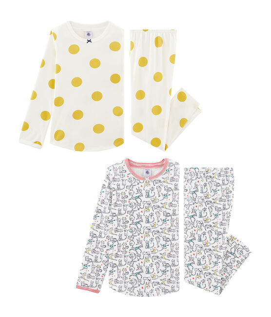 Duo de pyjamas petite fille en côte variante 1