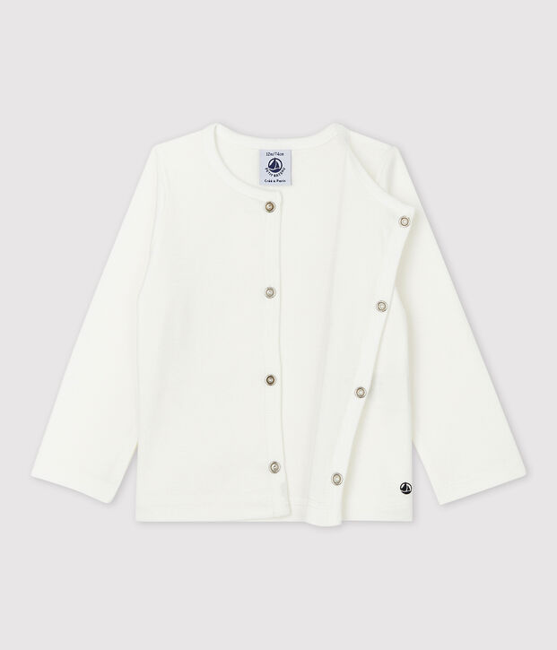 Cardigan en coton b&eacute;b&eacute; blanc