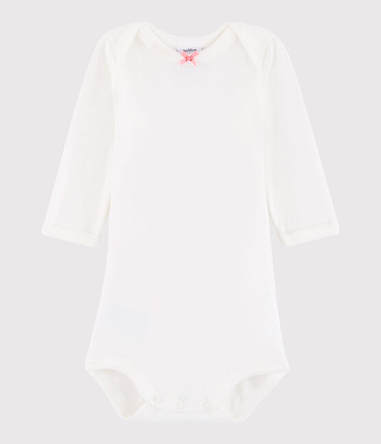 Body manches longues bébé fille blanc MARSHMALLOW