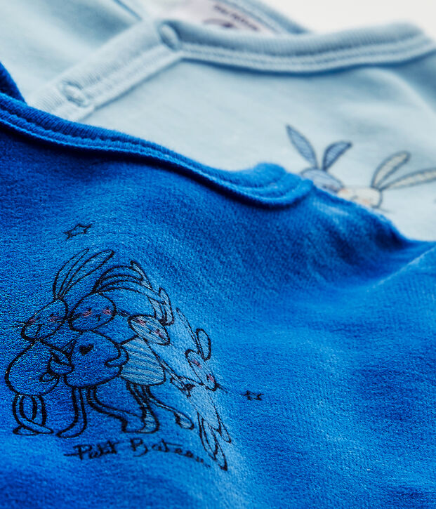 Lot de 2 dors bien b&eacute;b&eacute; fille en velours blanc