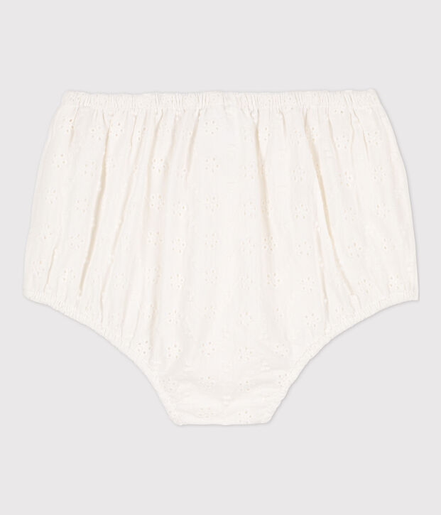 Culotte bloomer b&eacute;b&eacute; en broderie anglaise blanc