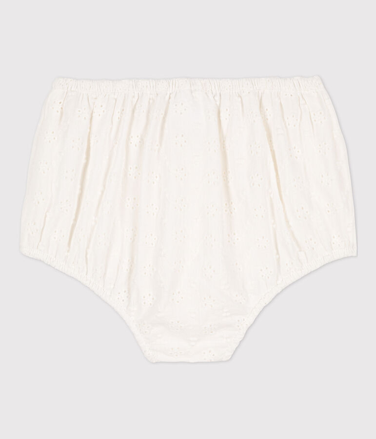 Culotte bloomer b&eacute;b&eacute; en broderie anglaise blanc MARSHMALLOW