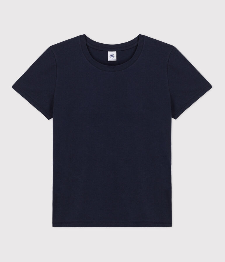Tee-shirt LE DROIT col rond en coton Femme bleu SMOKING