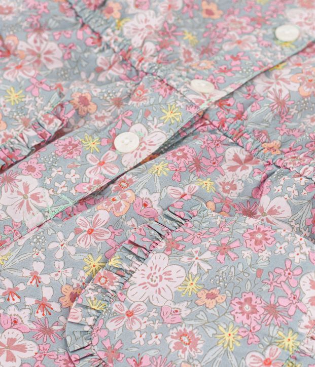 Combinaison courte enfant en coton bleu/multicouleur