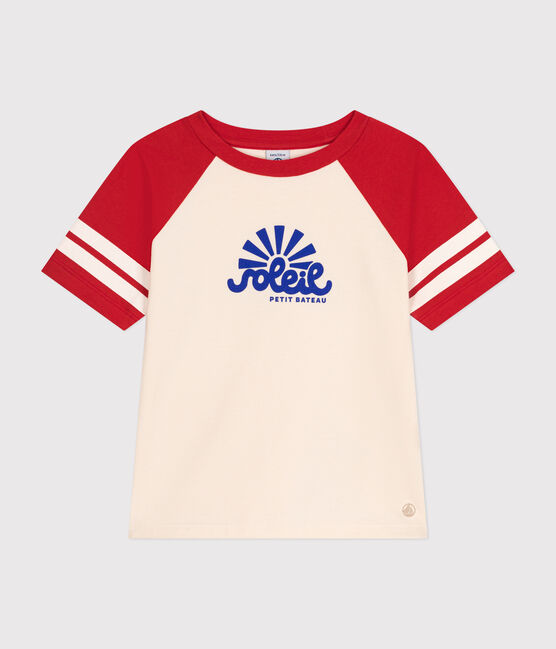 Tee-shirt imprimé en jersey enfant garçon rouge AVALANCHE/ AURORA