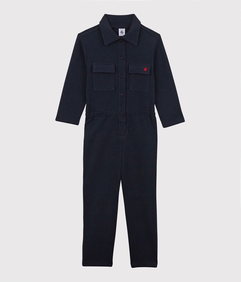 Combinaison en coton imprim&eacute;e enfant fille bleu SMOKING