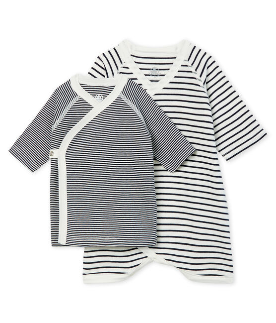 Lot body kimono et brassière bébé en côte variante 1