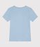 Tee-shirt femme en coton manches courtes uni bleu FLO