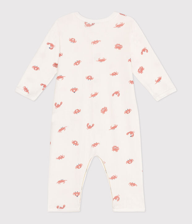 Pyjama b&eacute;b&eacute; en coton sans pieds crabes blanc/multicouleur