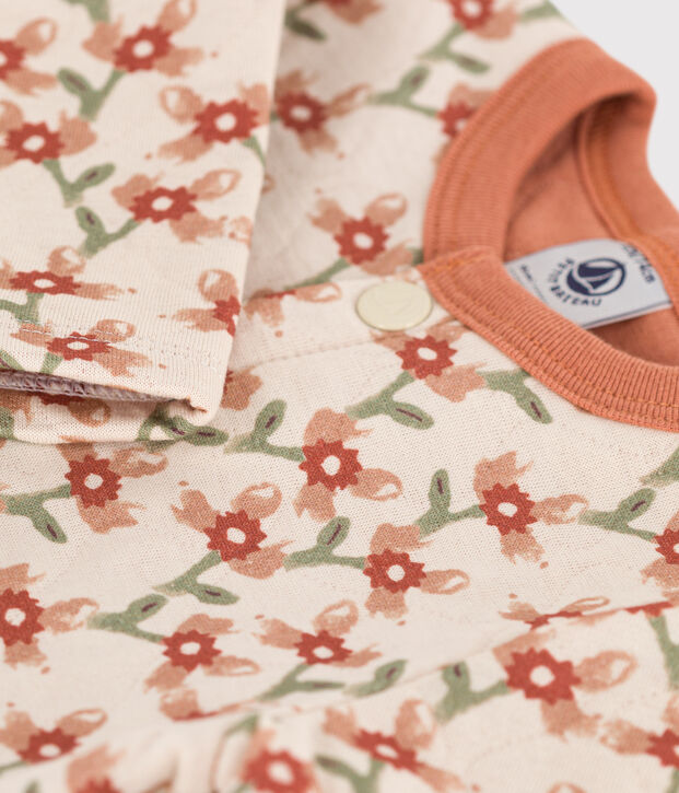 Cardigan en tubique matelass&eacute; imprim&eacute; b&eacute;b&eacute; &eacute;cru/multicouleur