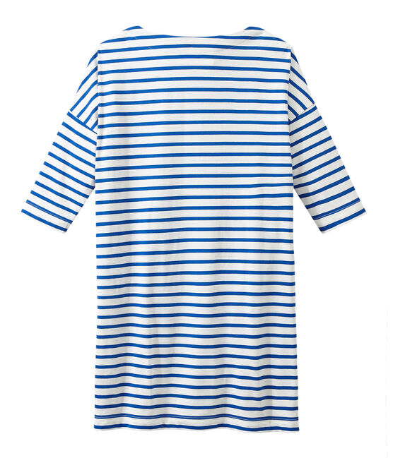 Robe marinière femme blanc MARSHMALLOW/bleu PERSE